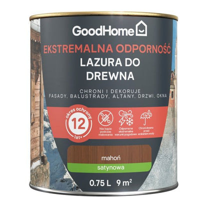 GoodHome lazur 12 år mahogni 0,75 l