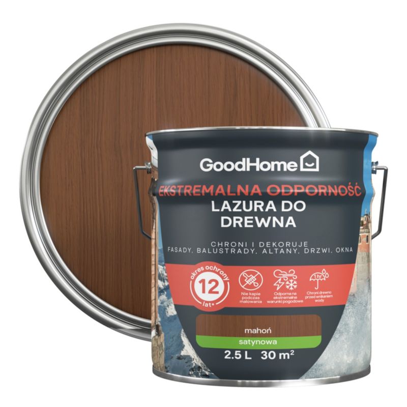 GoodHome lazur 12 år mahogni 2,5 l