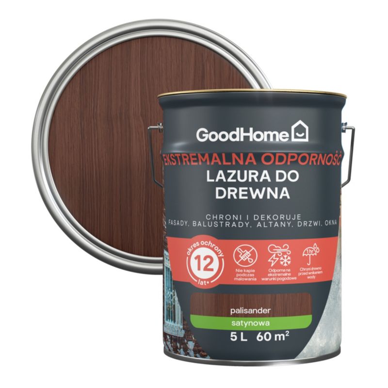 GoodHome 12 års træbeskyttelse palisander 5 l