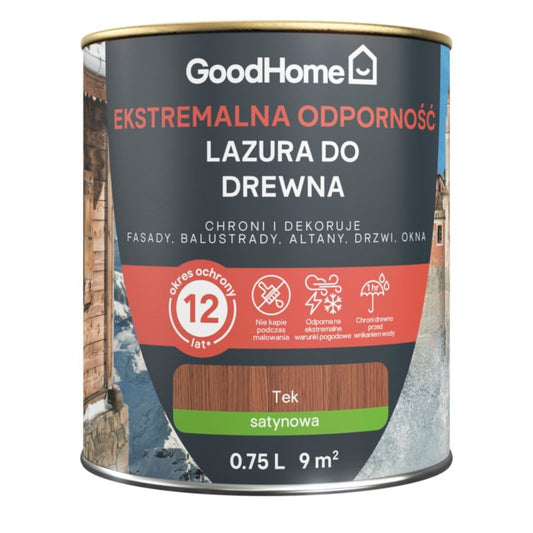 GoodHome lazur 12 år teak 0,75 l