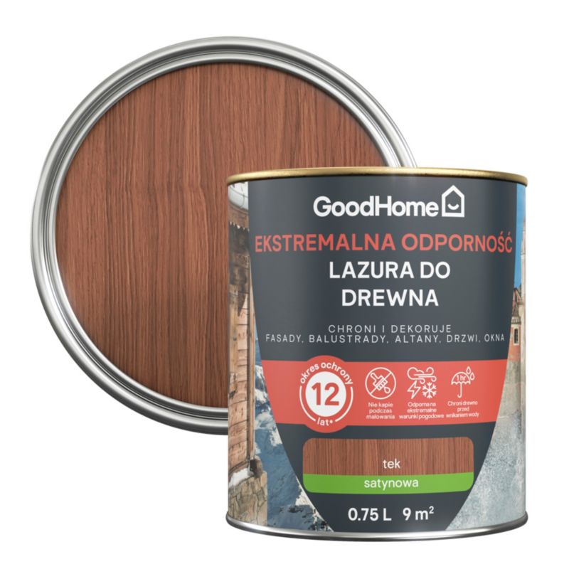 GoodHome lazur 12 år teak 0,75 l