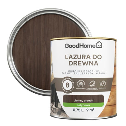 GoodHome lazur 8 år mørk valnød 0,75 l