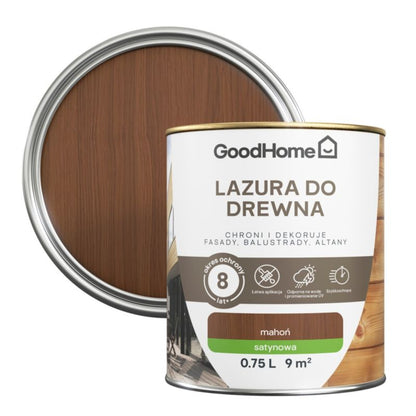 GoodHome lazur 8 år mahogni 0,75 l