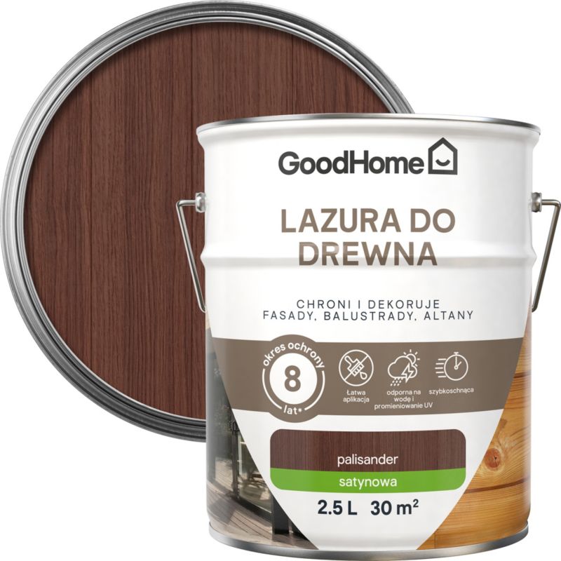 GoodHome træbeskyttelseslasur 8 år palisander 2,5 l