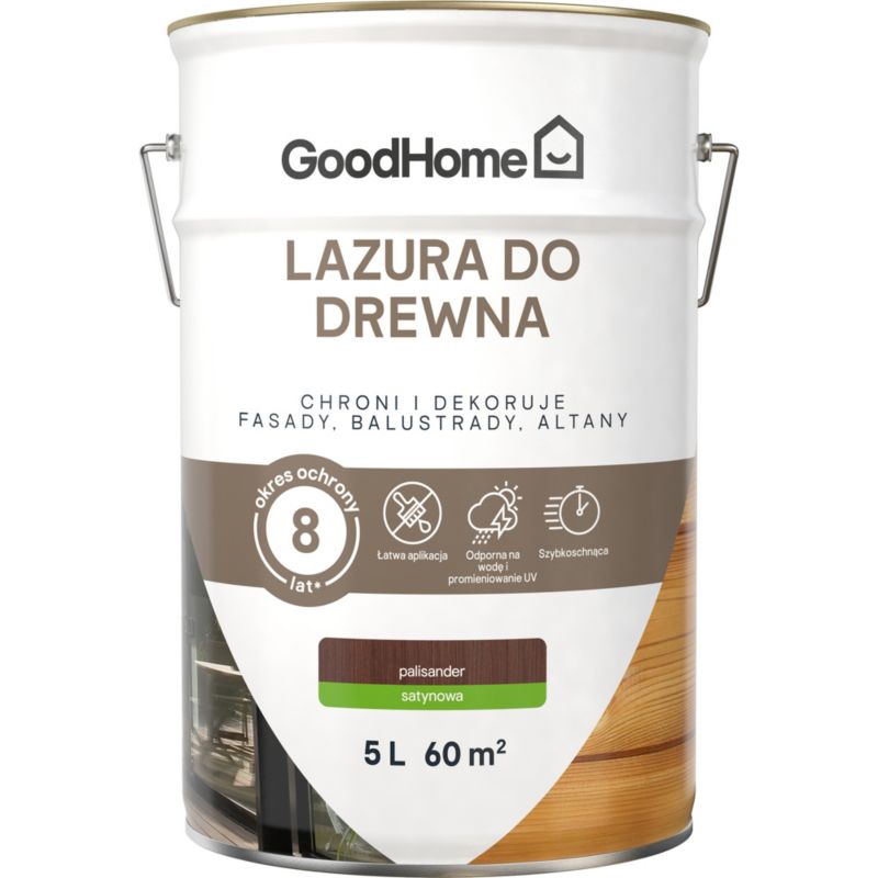 GoodHome træbeskyttelseslasur 8 år palisander 5 l