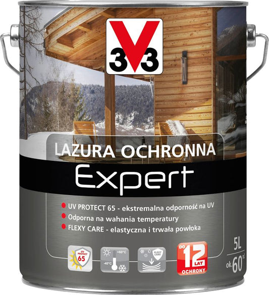 V33 Expert beskyttende lazur mahogni 5 l