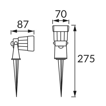 LED Bedlampe med Spyd 5W Sort IP65