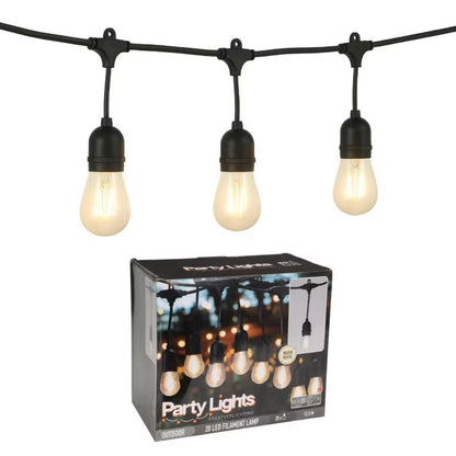LED Lyskæde 20 Pærer 13 m Sort IP44