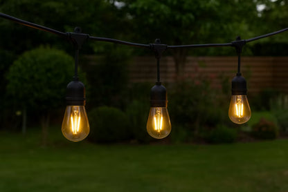 LED Lyskæde 20 Pærer 13 m Sort IP44