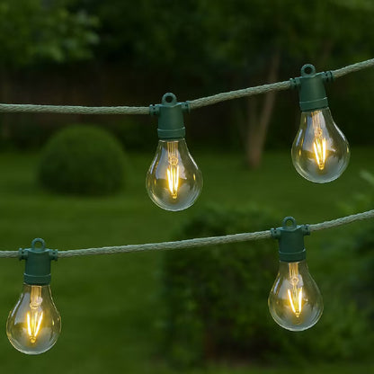 LED Lyskæde 7,5 m 10 Pærer IP44 Grøn