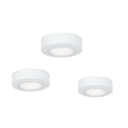 LED Underskabsbelysning Bly Rund 80 mm Hvid 3-Pak