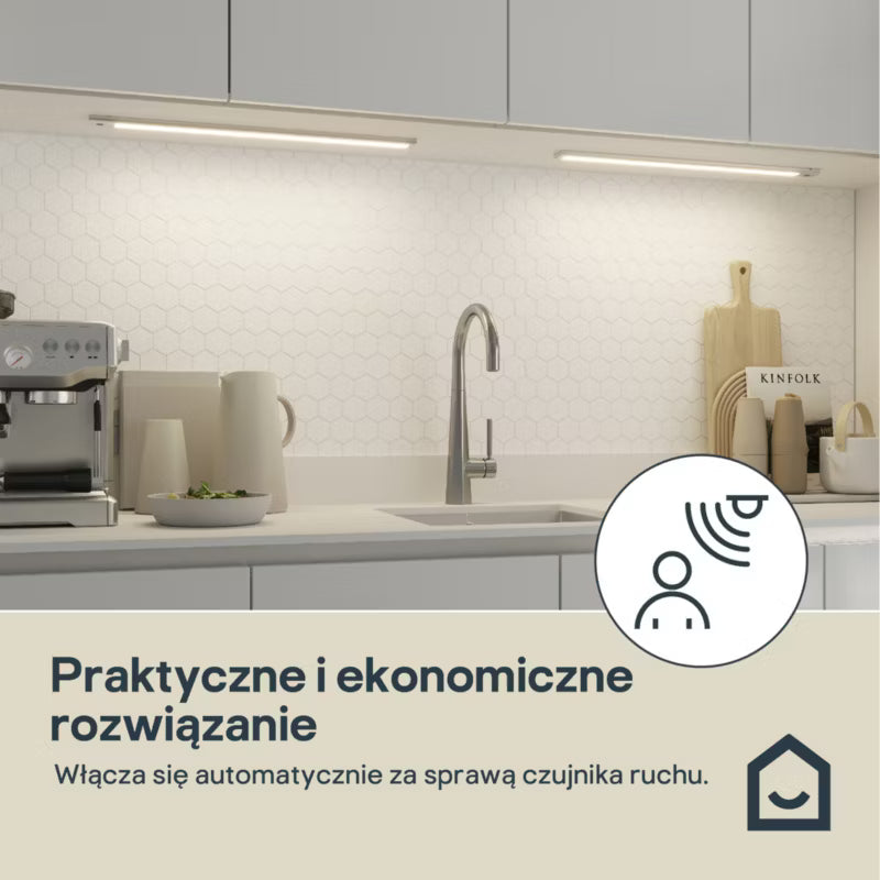 LED Underskabsbelysning Menezes 60 cm Sølv med Sensor