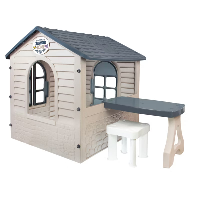 Legehus 120x175x120 cm med Bord Plast
