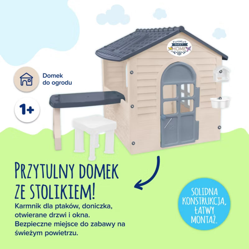 Legehus 120x175x120 cm med Bord Plast