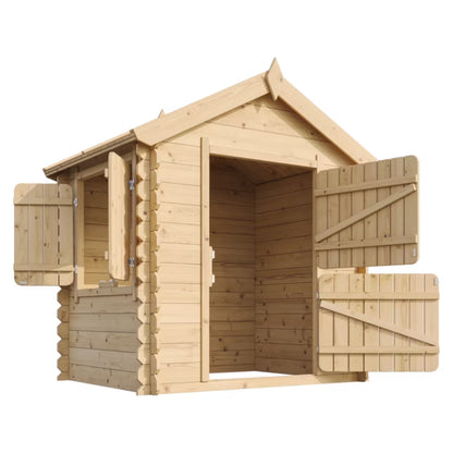Legehus i Træ 146x112 cm Natur 1,1 m² M516-1