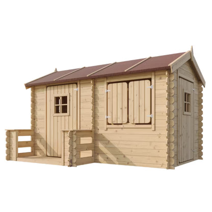 Legehus i Træ M503 241x146 cm 2,63 m² Natur