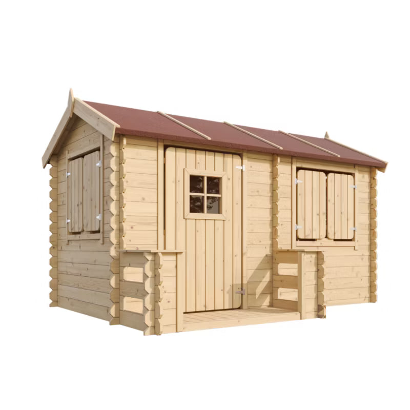 Legehus i Træ M503 241x146 cm 2,63 m² Natur