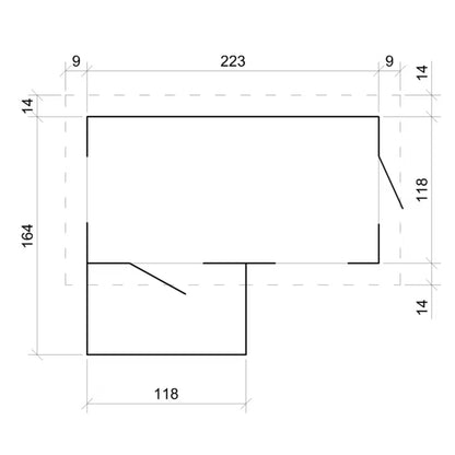 Legehus i Træ M503 241x146 cm 2,63 m² Natur