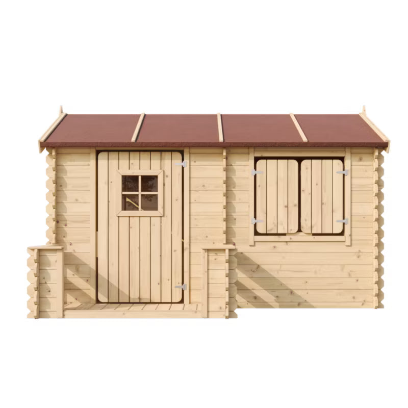 Legehus i Træ M503 241x146 cm 2,63 m² Natur