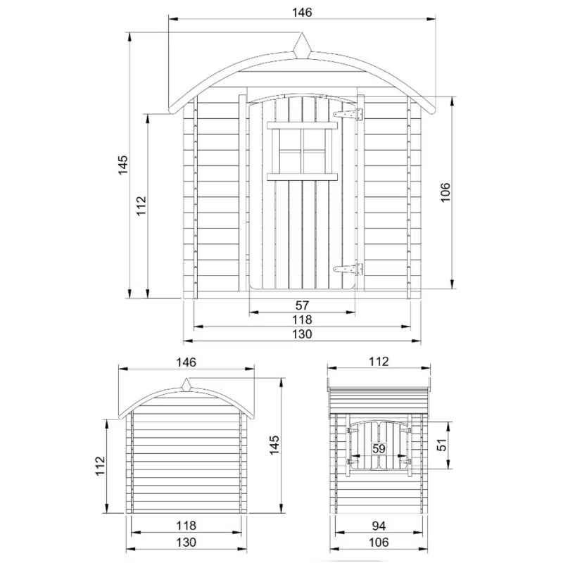 Legehus i Træ M505-1 1,1 m² Natur