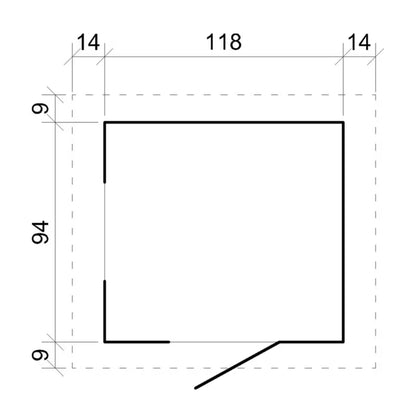 Legehus i Træ M505-1 1,1 m² Natur