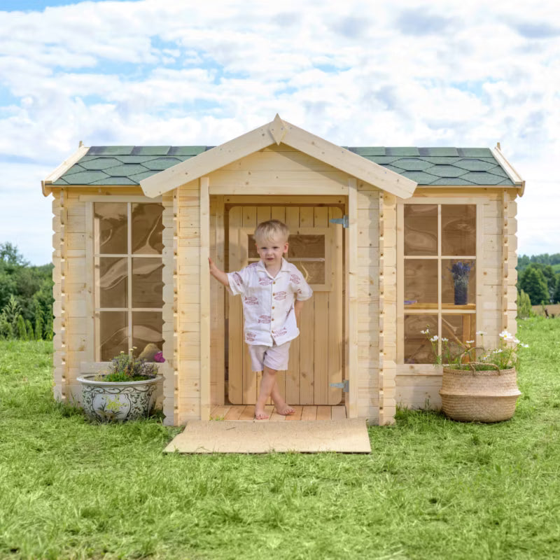 Legehus i Træ M520 241x187 cm Natur 2,63 m²