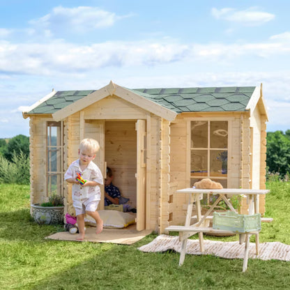 Legehus i Træ M520 241x187 cm Natur 2,63 m²