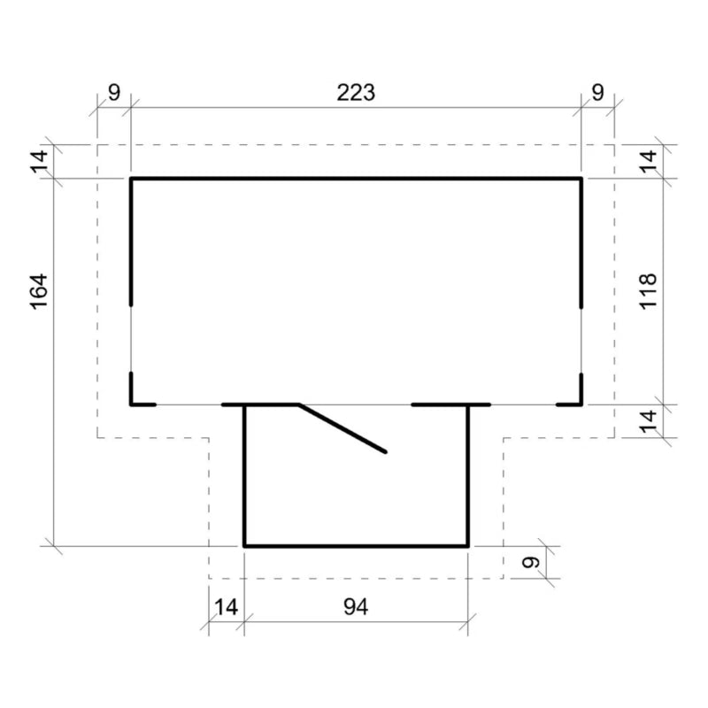 Legehus i Træ M520 241x187 cm Natur 2,63 m²