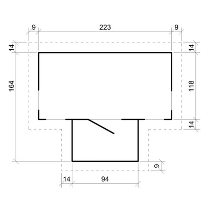 Legehus i Træ M520 241x187 cm Natur 2,63 m²