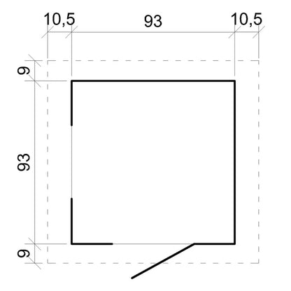 Legehus i Træ M570M-1 114x111 cm Blå Tag