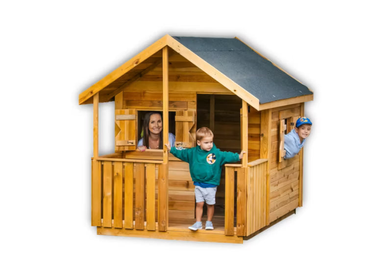 Legehus i Træ med Terrasse 170x234 cm Natur Træ MD
