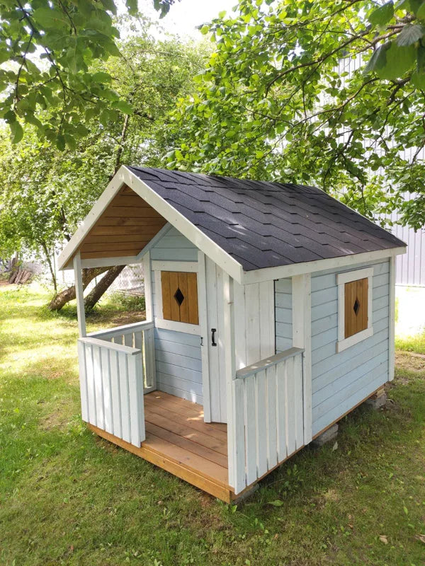 Legehus i Træ med Terrasse 170x234 cm Natur Træ MD