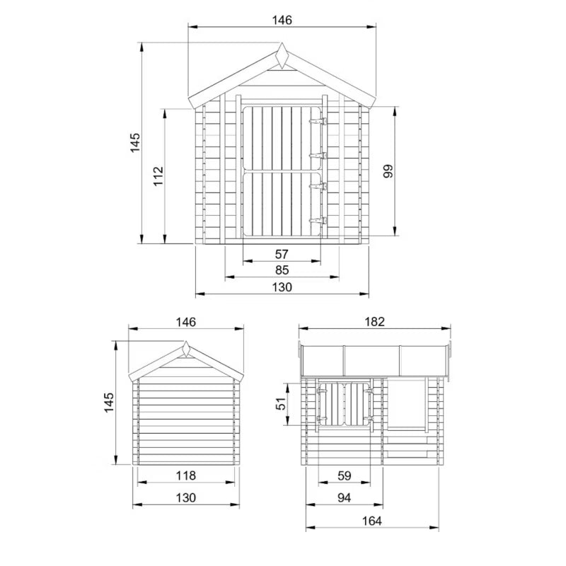 Legehus i Træ M501 1,1 m² Natur | 5060827950556