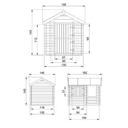 Legehus i Træ M501 1,1 m² Natur | 5060827950556