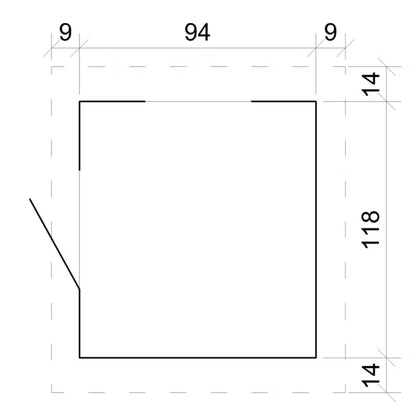 Legehus i Træ M550-1 146x112 cm Natur 1,1 m²