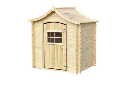 Legehus i Træ M550-1 146x112 cm Natur 1,1 m²