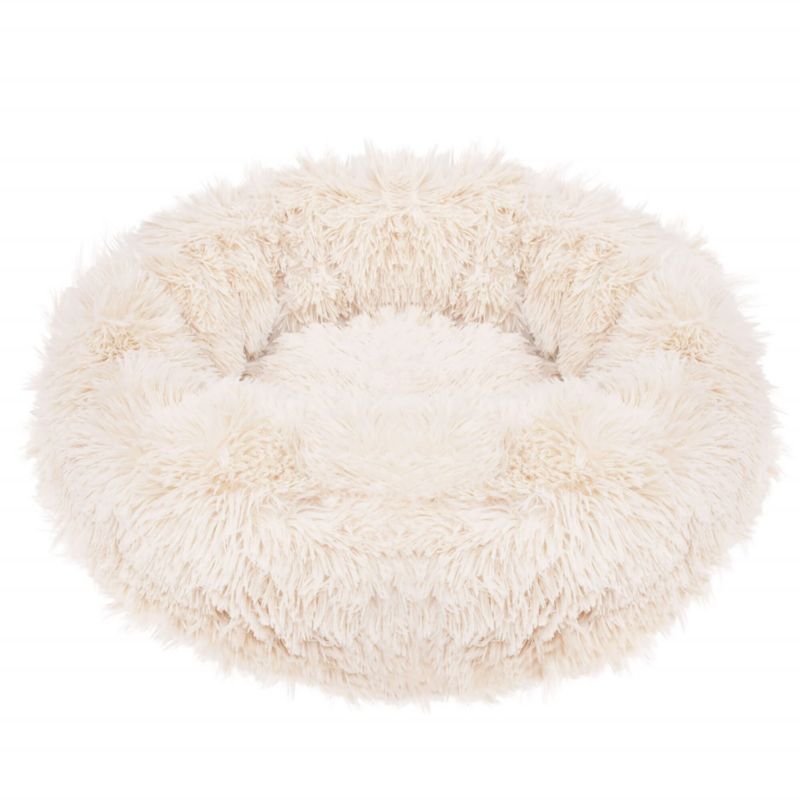 Hundekurv 50 cm, beige plysseng