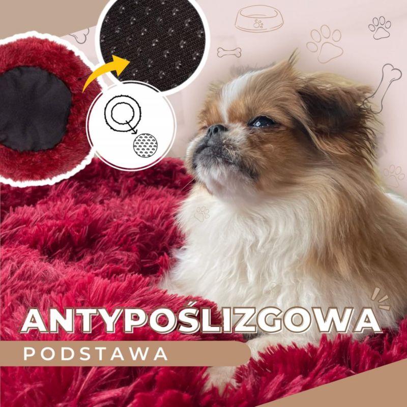 Hundekurv 50 cm, beige plysseng