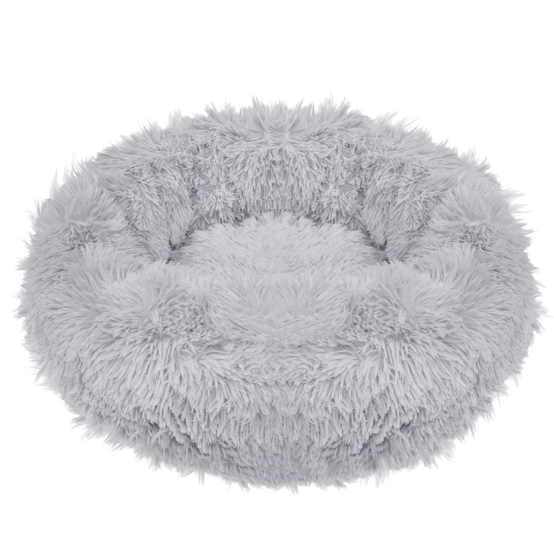 Springos hunde- og kattekurv 120 cm, blødt plysseng, grå, 1 stk.