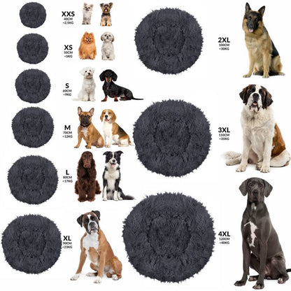 Springos hunde- og kattekurv 120 cm, blødt plysseng, grå, 1 stk.