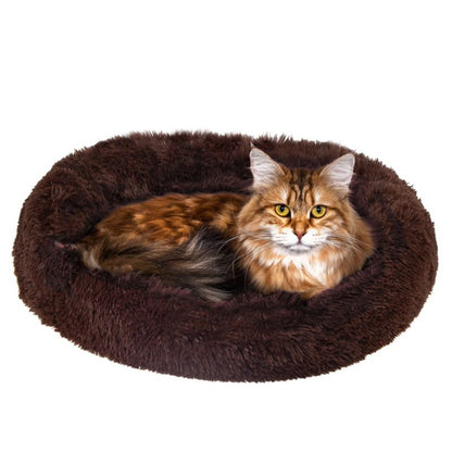 Springos rundt blødt hunde- og kattehule 50 cm, brun, 1 stk.