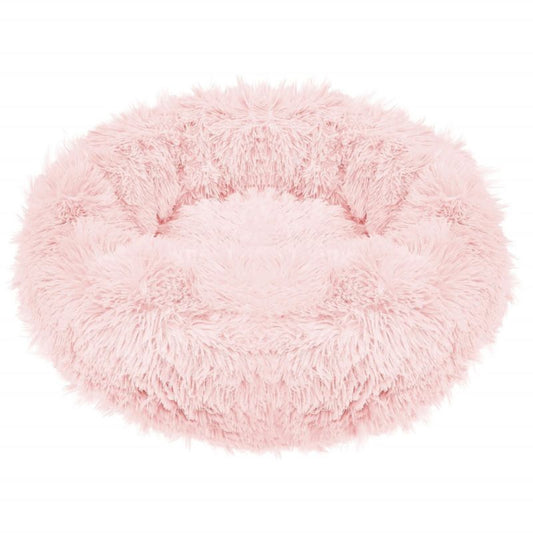 Springos rundt hunde- og kattehule 70 cm i blødt plysmateriale, støvet rosa, 1 stk.