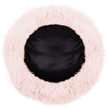 Springos rundt hunde- og kattehule 70 cm i blødt plysmateriale, støvet rosa, 1 stk.