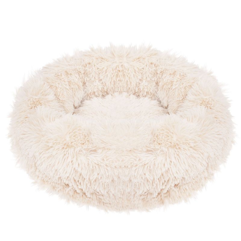 Springos hundeseng 40 cm, rund, beige, plysseng, 1 stk