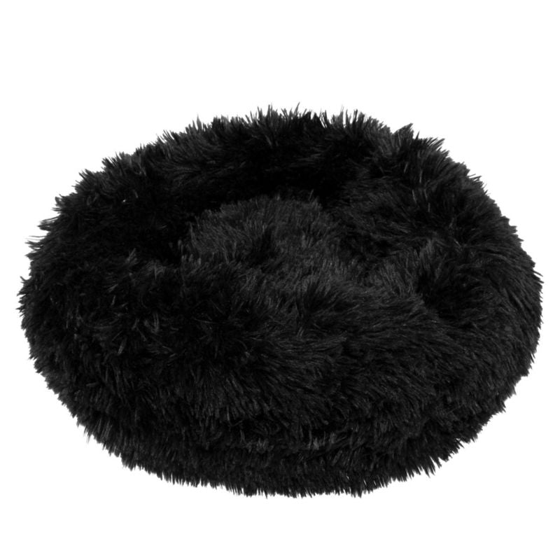 Springos hundeseng 40 cm, rund, sort, plysseng, 1 stk.