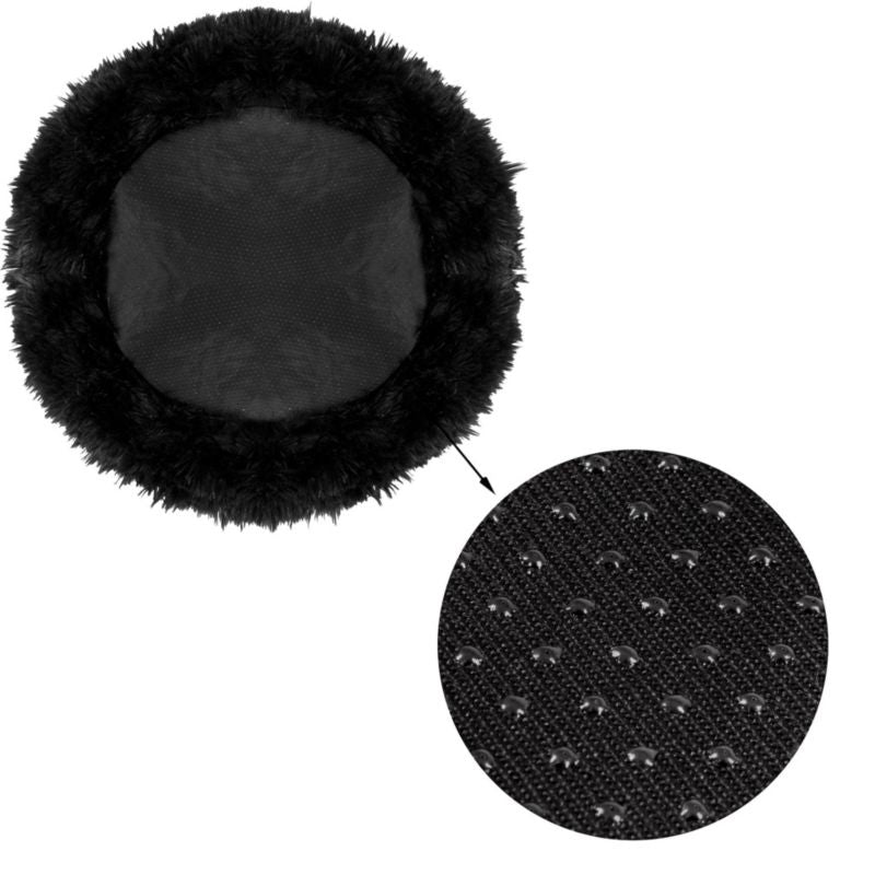 Springos hundeseng 40 cm, rund, sort, plysseng, 1 stk.