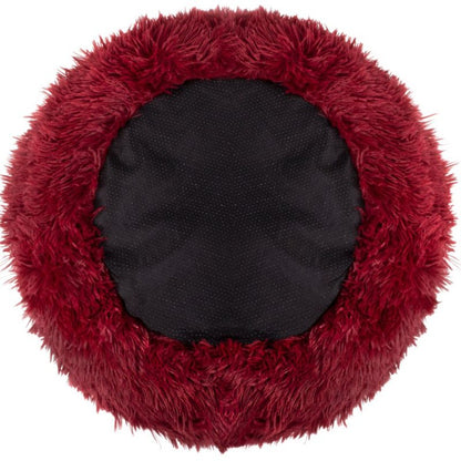 Springos hundeseng 40 cm rund i blødt plysmateriale, rød, 1 stk.
