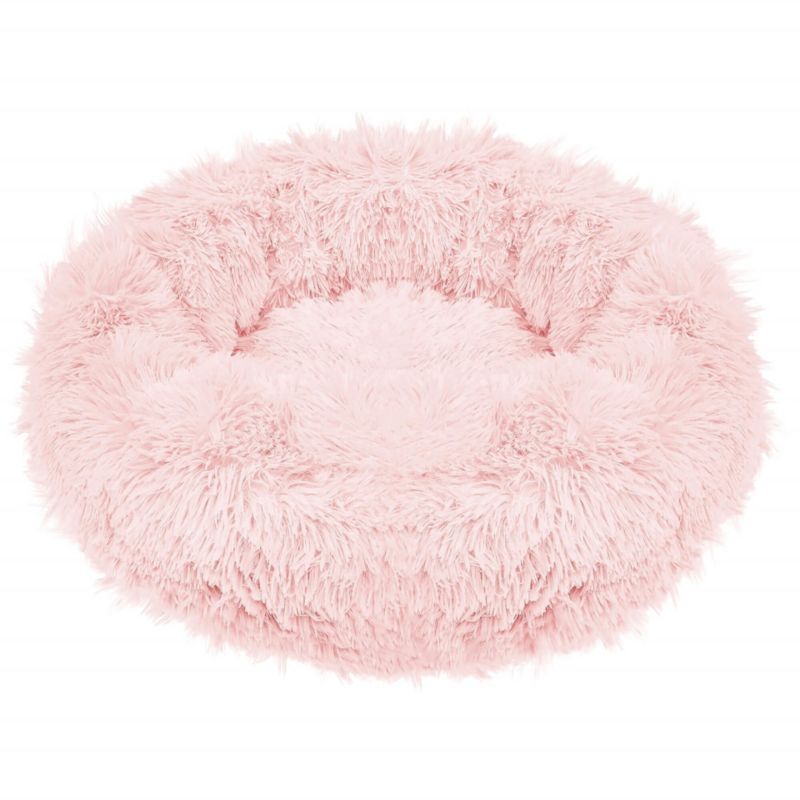 Springos hundeseng 60 cm i blødt plysmateriale, støvet rosa, 1 stk.