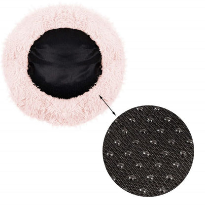 Springos hundeseng 60 cm i blødt plysmateriale, støvet rosa, 1 stk.