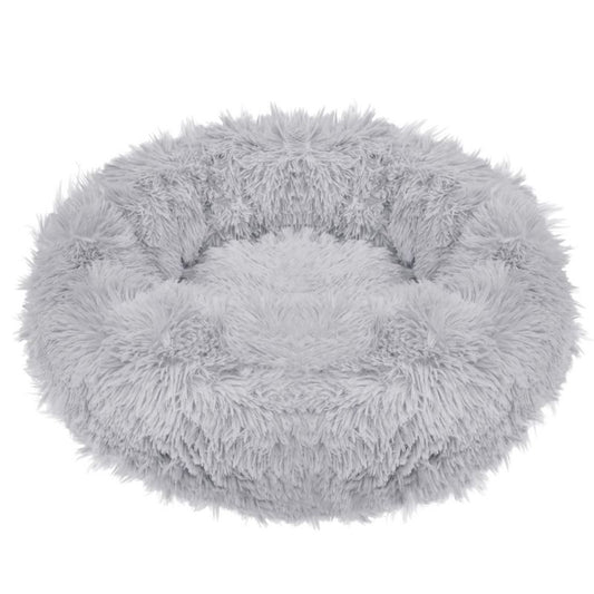 Springos hundeseng 60 cm i blødt plysmateriale til katte, grå, 1 stk.